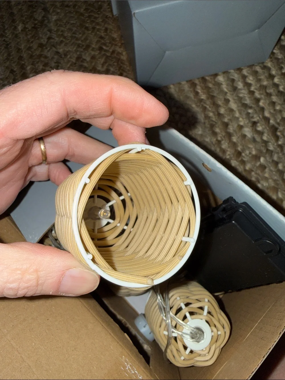 Place & Time Natural Beige Rattan String Lanterns - Set of 4